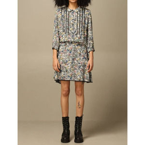 Zadig & Voltair Floral Mini Dress with lace size Small